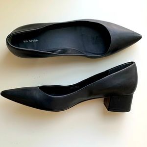 Via Spiga size 12 Black leather flats